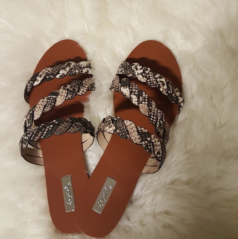 Snake strappy braided Sandal